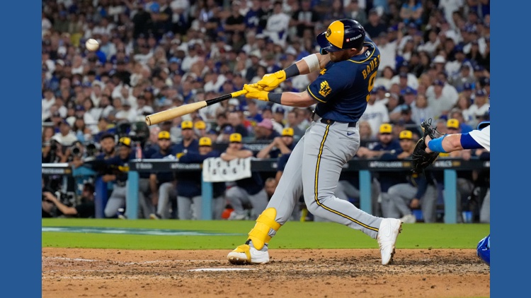 Brewers stun Dodgers with back-to-back homers in 7th inning and take 3-0 lead in NLCS with 6-2 win — KARE 11 Sports, Eden Prairie Sports news